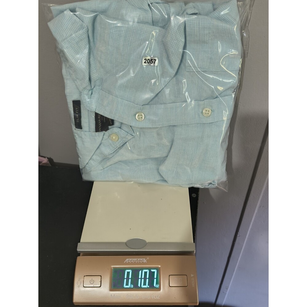 Banana Republic Men's Size XL Blue Linen Long Sleeve Button Up Slim Fit Collared - Picture 13 of 13